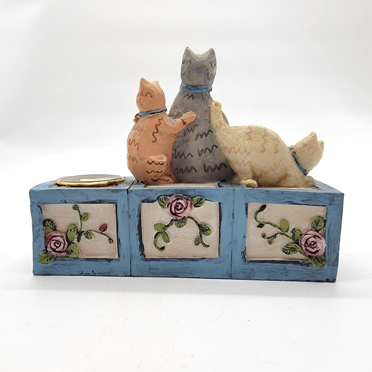 Vintage Cat Block Candle Holder
