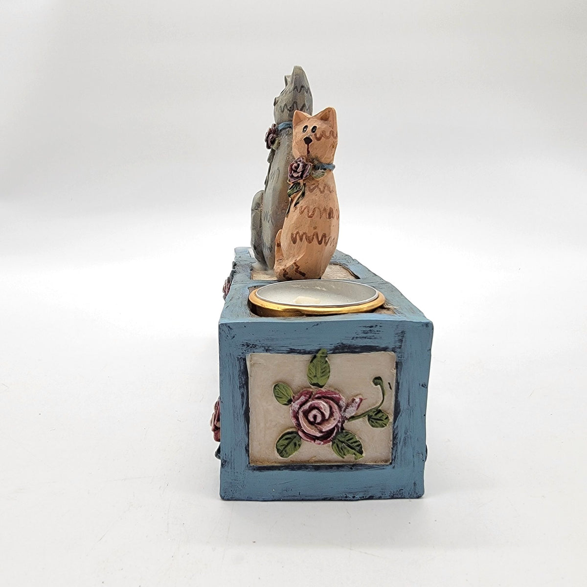 Vintage Cat Block Candle Holder