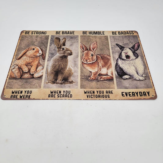 Inspirational Rabbit Decor Metal Wall Sign