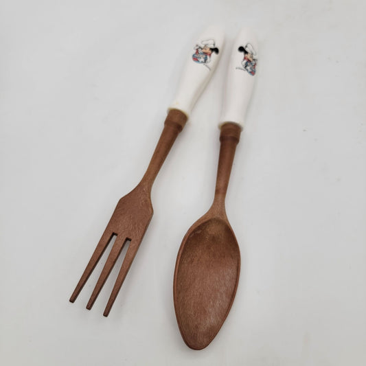 Disney Mickey Mouse Chef Serving Spoon & Fork Set