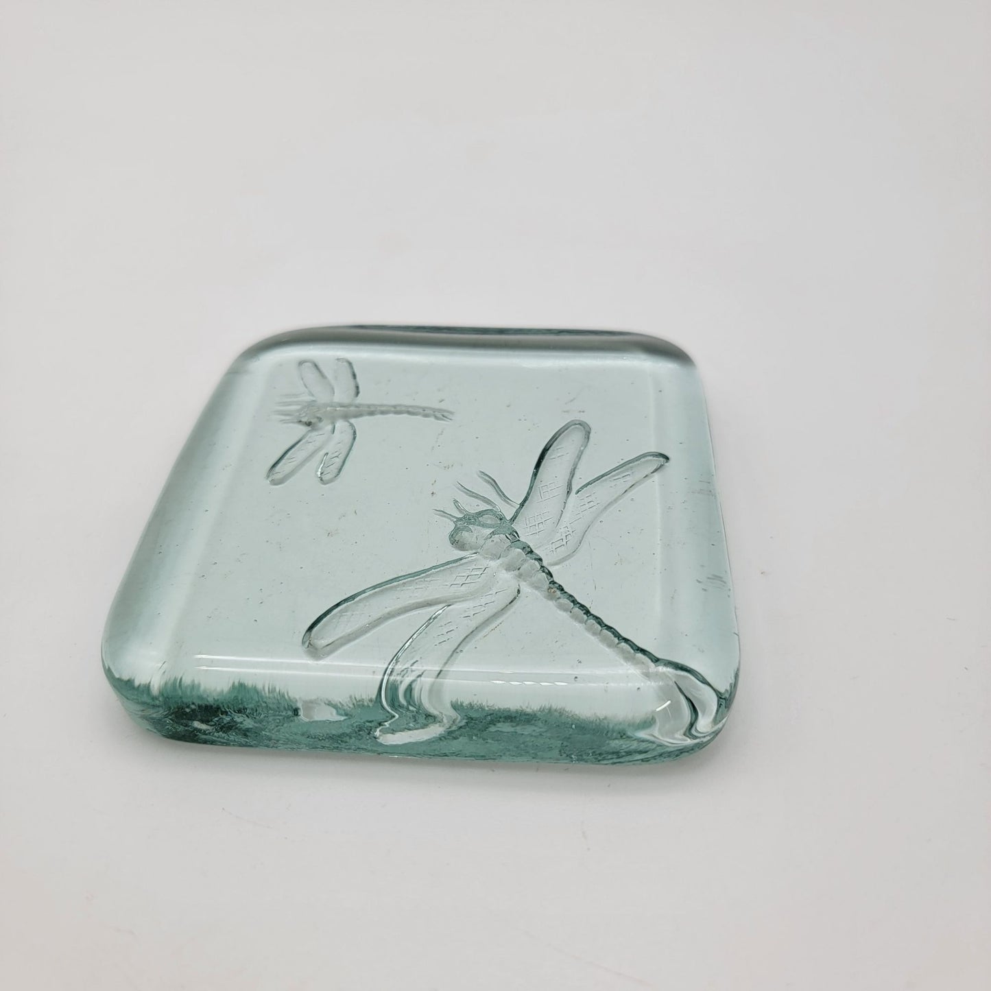Intaglio Glass Dragonfly Paperweight Trivet