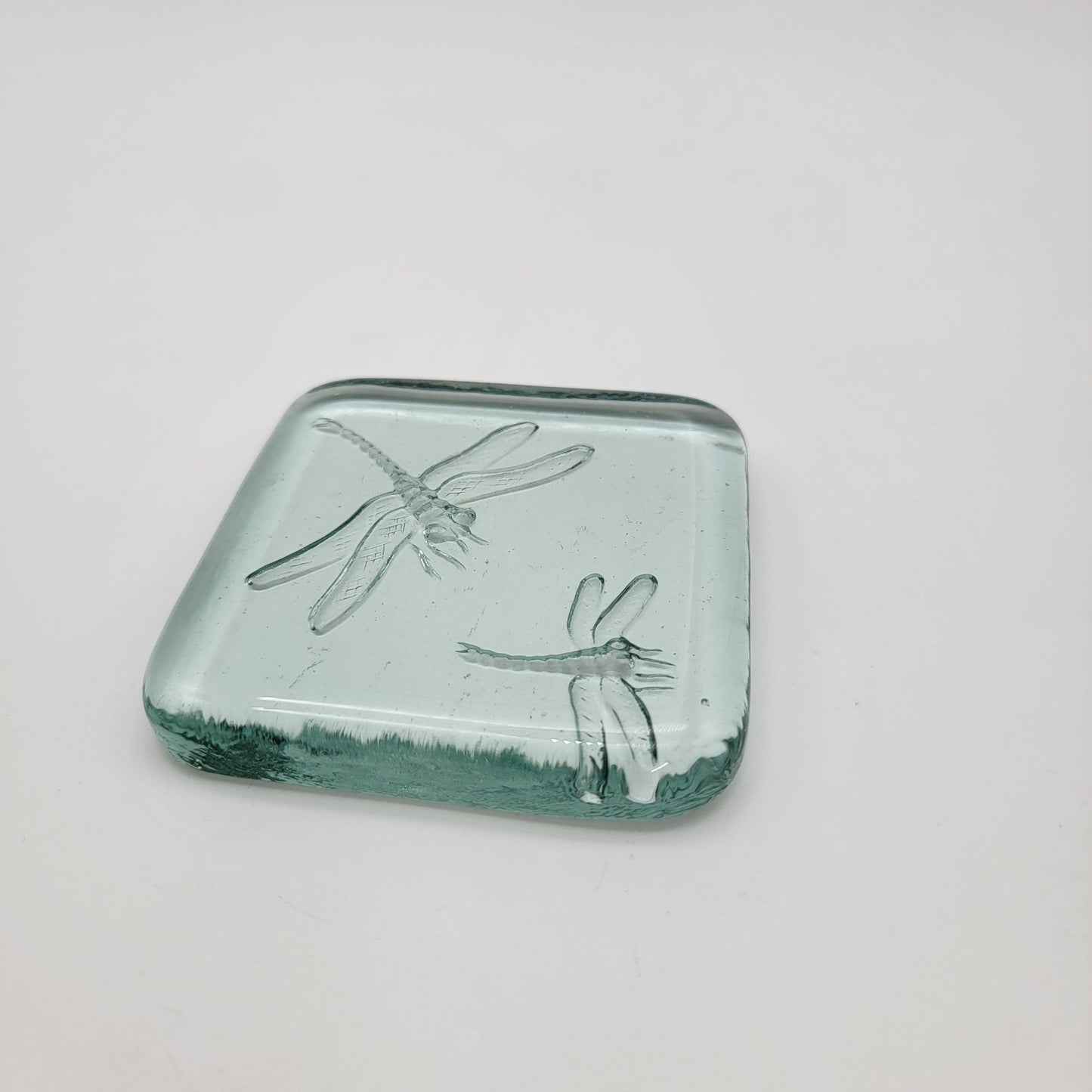 Intaglio Glass Dragonfly Paperweight Trivet