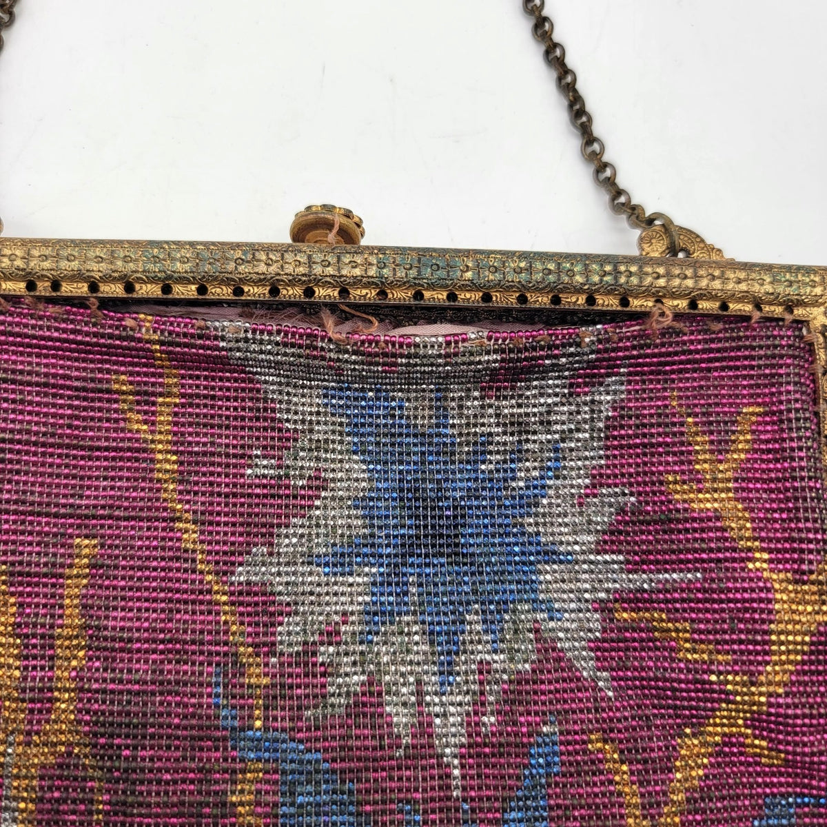 1920s Art Deco Flapper Beaded Purse With Fringe - As Found