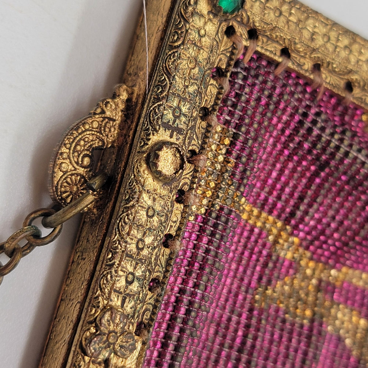 1920s Art Deco Flapper Beaded Purse With Fringe - As Found