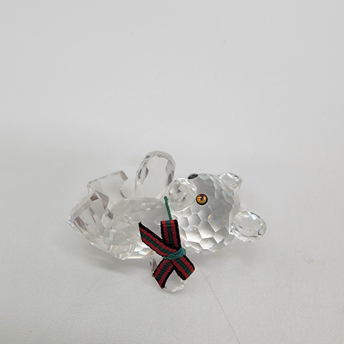 Vintage Swarovski Crystal Reclining Kris Bear Figurine With Box