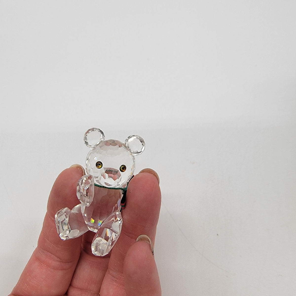 Vintage Swarovski Crystal Reclining Kris Bear Figurine With Box