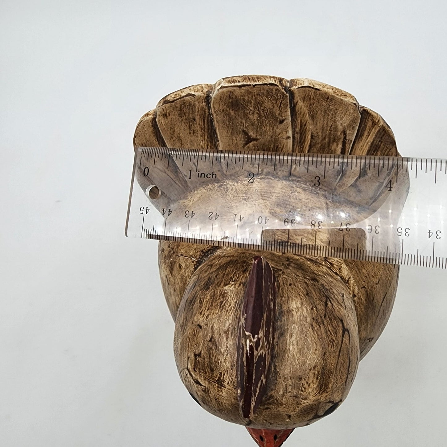 Hand Carved Wooden Rooster Chicken Sculpture