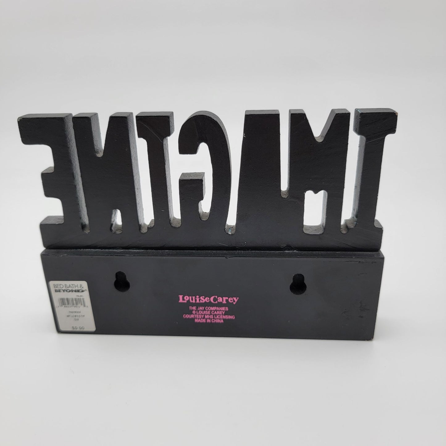 Louise Carey Imagine Motivational Wood Block Sign