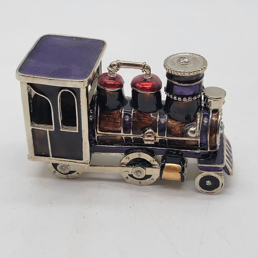 Objet d'art Makin' Tracks Railroad Train Engine Trinket Box No. 46