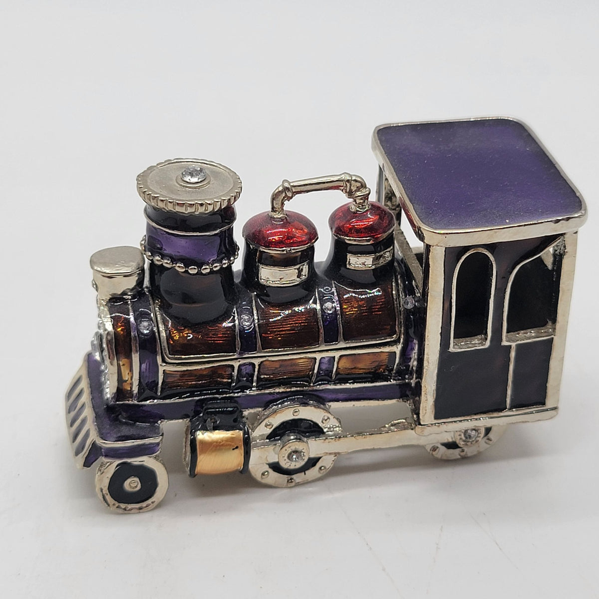 Objet d'art Makin' Tracks Railroad Train Engine Trinket Box No. 46