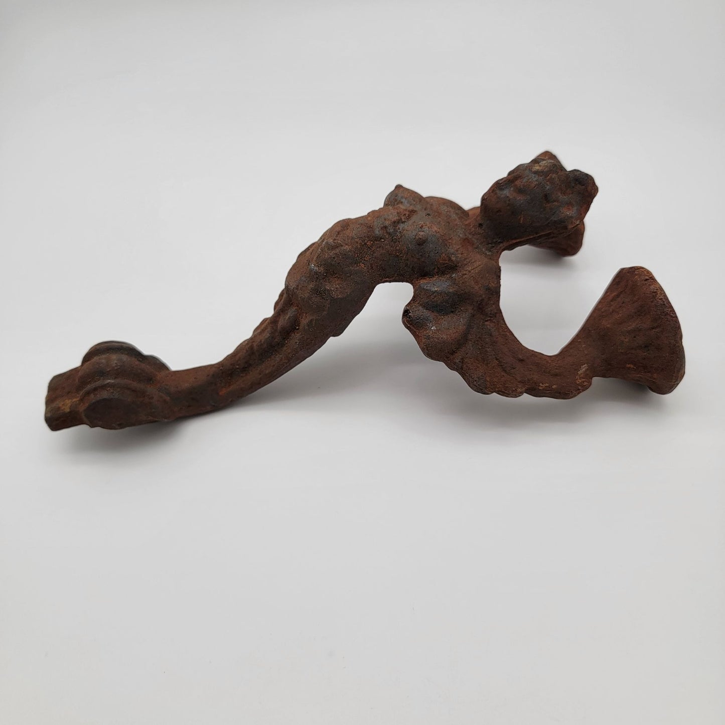 Rusty Cast Iron Siren Mermaid Candle Wall Sconce
