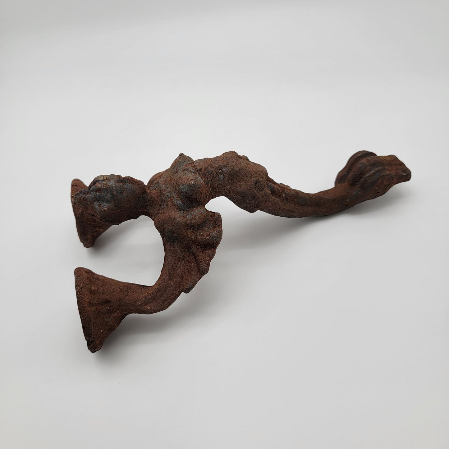 Rusty Cast Iron Siren Mermaid Candle Wall Sconce