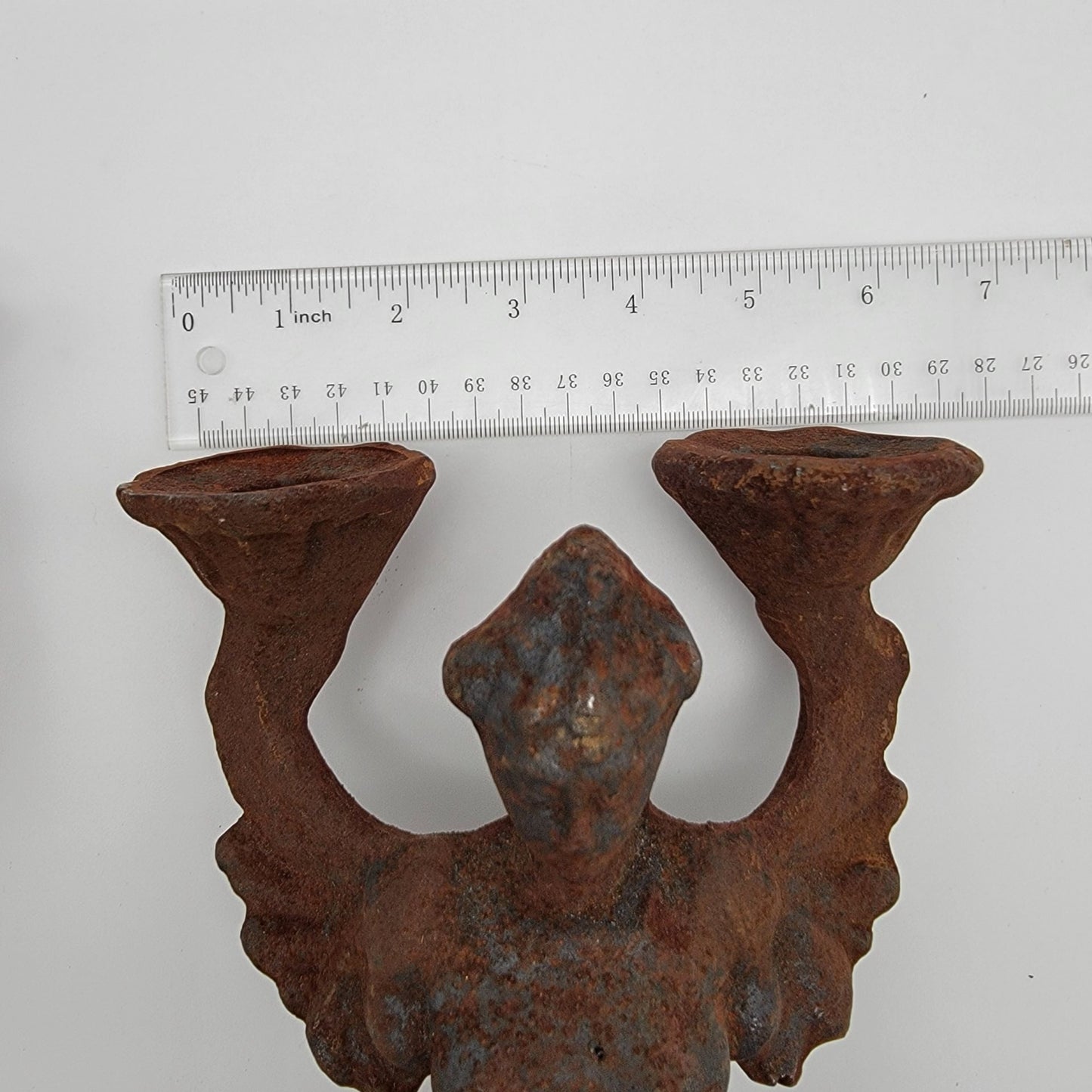 Rusty Cast Iron Siren Mermaid Candle Wall Sconce