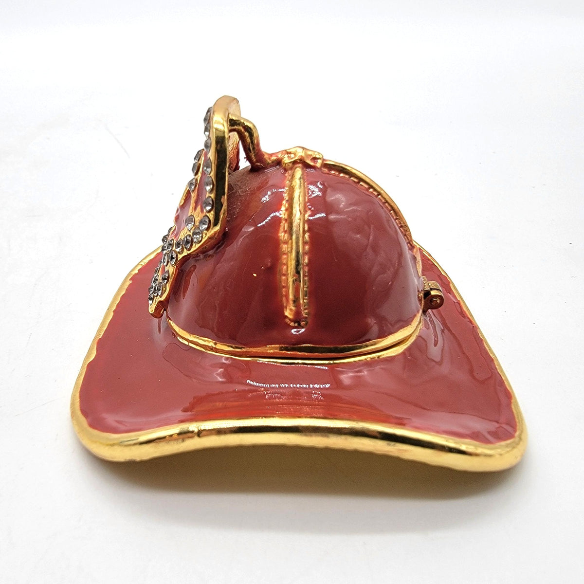 Objet d Art Fire Chief Trinket Box American Heros No. 157 Fire Fighter Red Hat