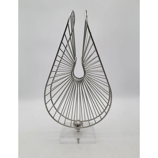 Mid-Century Modern Chrome Wire Sculpture With Acrylic Base