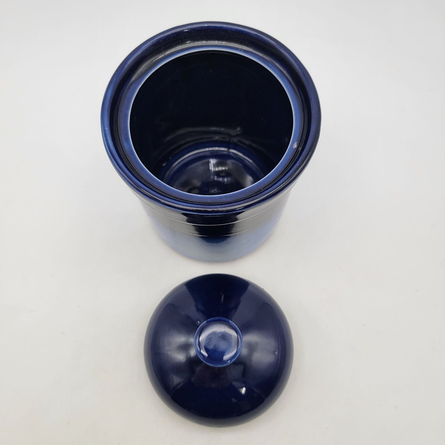 Vintage Sango Nova Blue Canister With Lid Stoneware Pottery