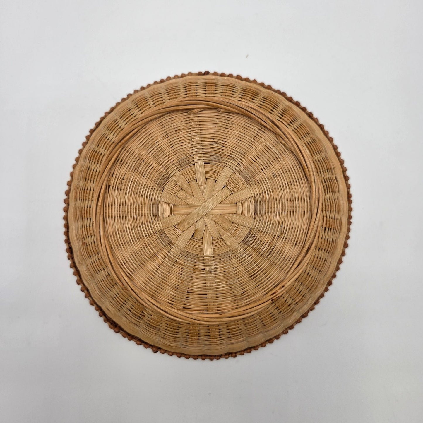 Vintage Natural Round Basket