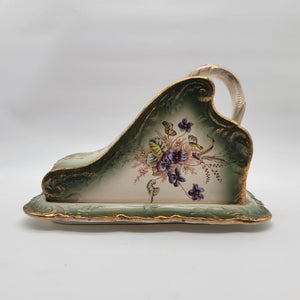Antique German Porcelain Cheese Dish Keeper