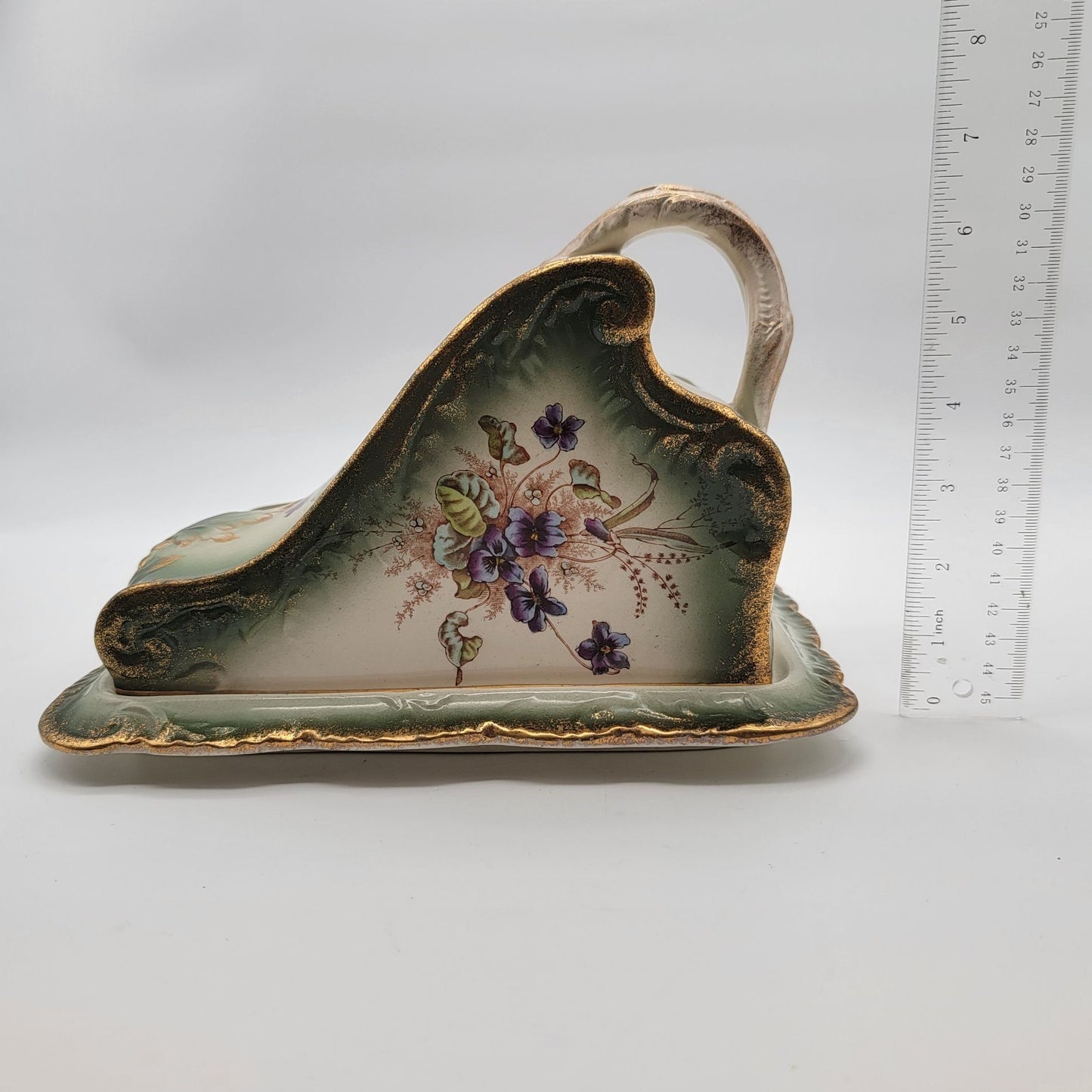 Antique German Porcelain Cheese Dish Keeper