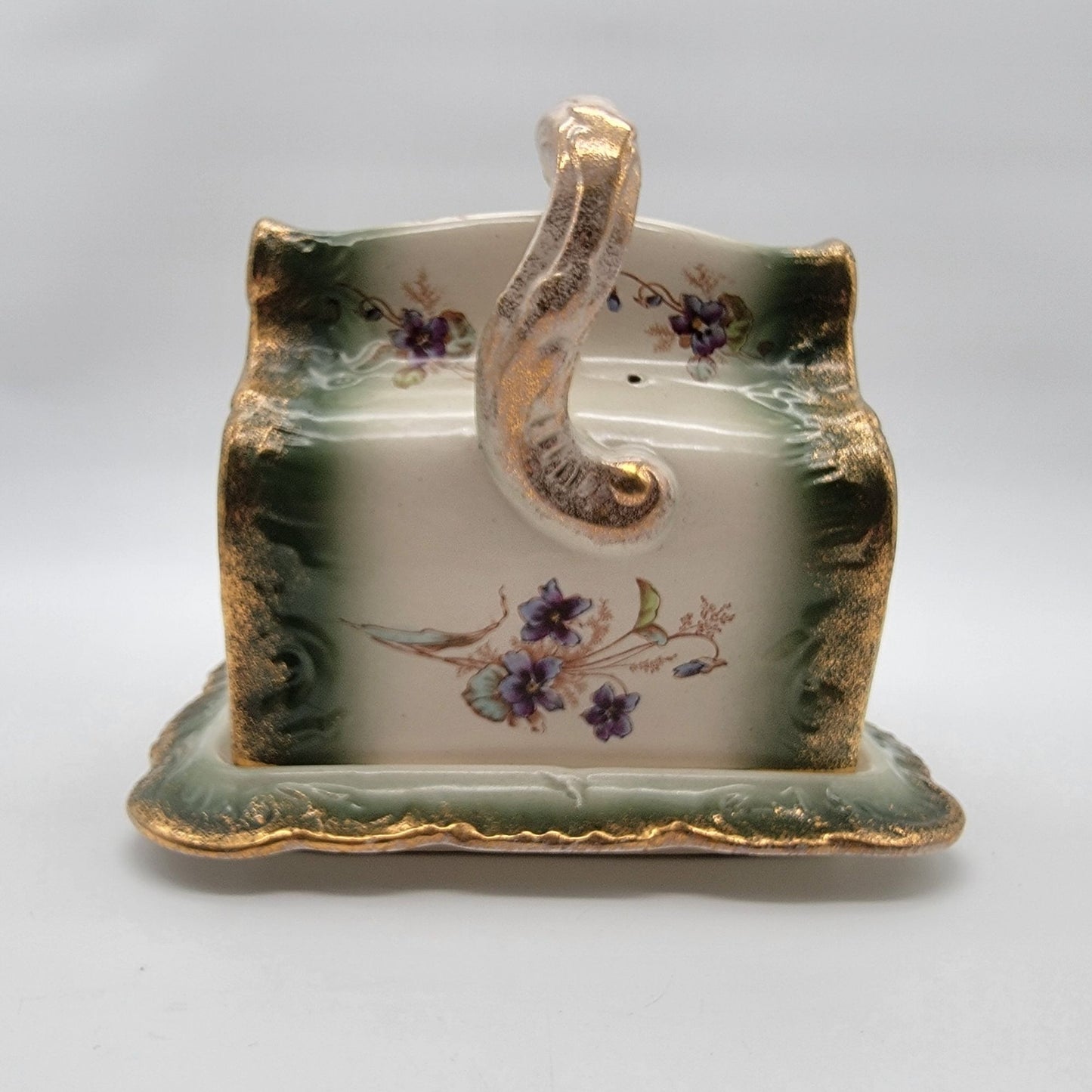 Antique German Porcelain Cheese Dish Keeper