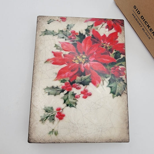Retired Sid Dickens Memory Block T497 Poinsettia Wall Tile