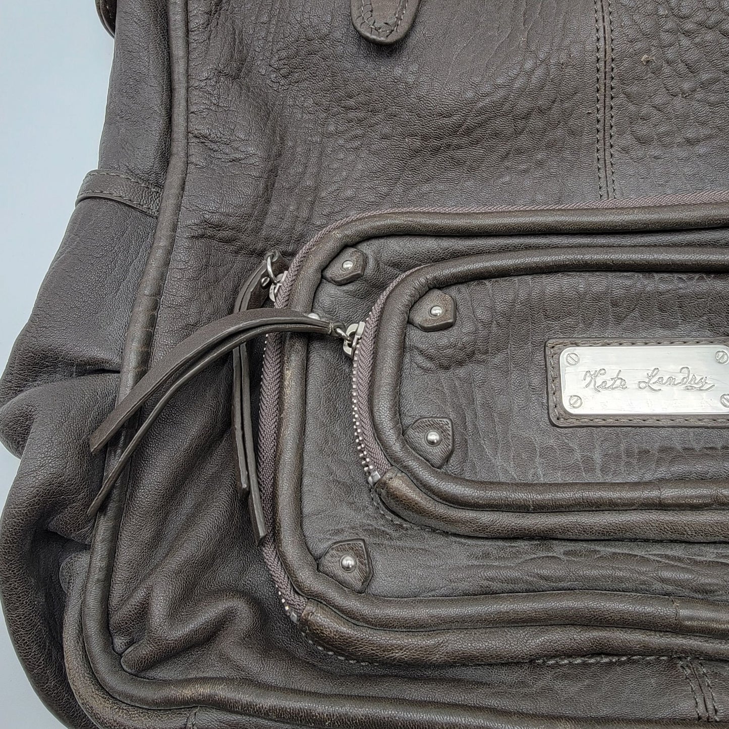 Kate Landry Brown Leather Satchel Bag