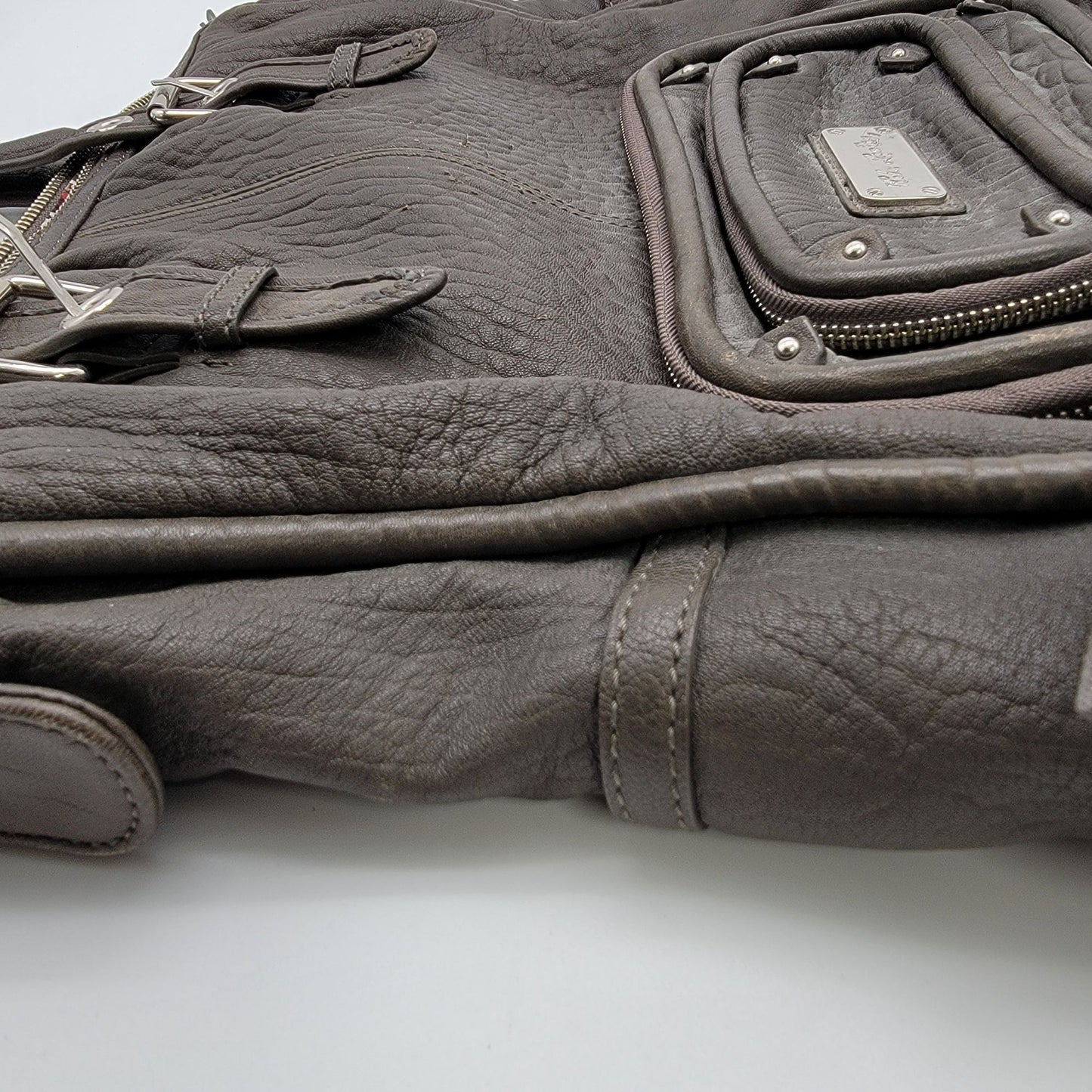 Kate Landry Brown Leather Satchel Bag