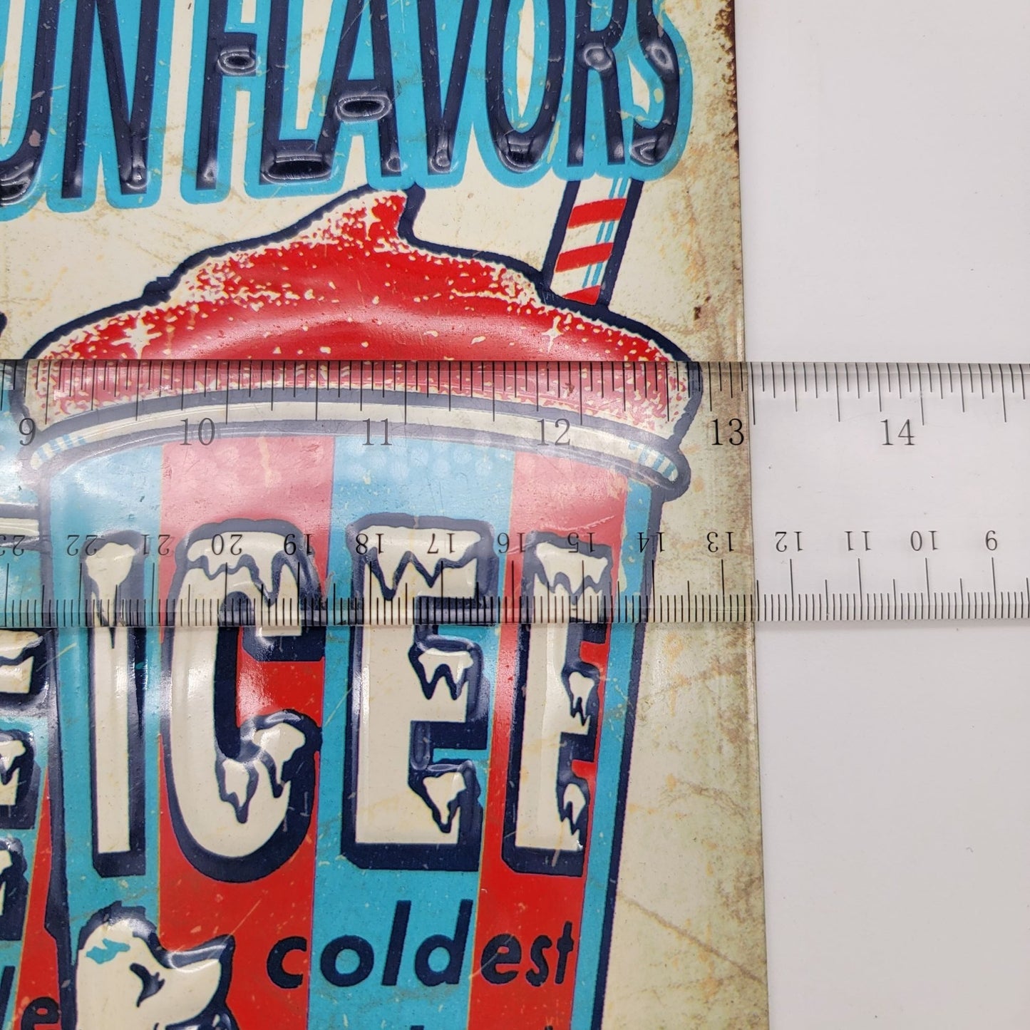 Vintage Icee Frozenated Fun Flavors Advertisement Tin Sign