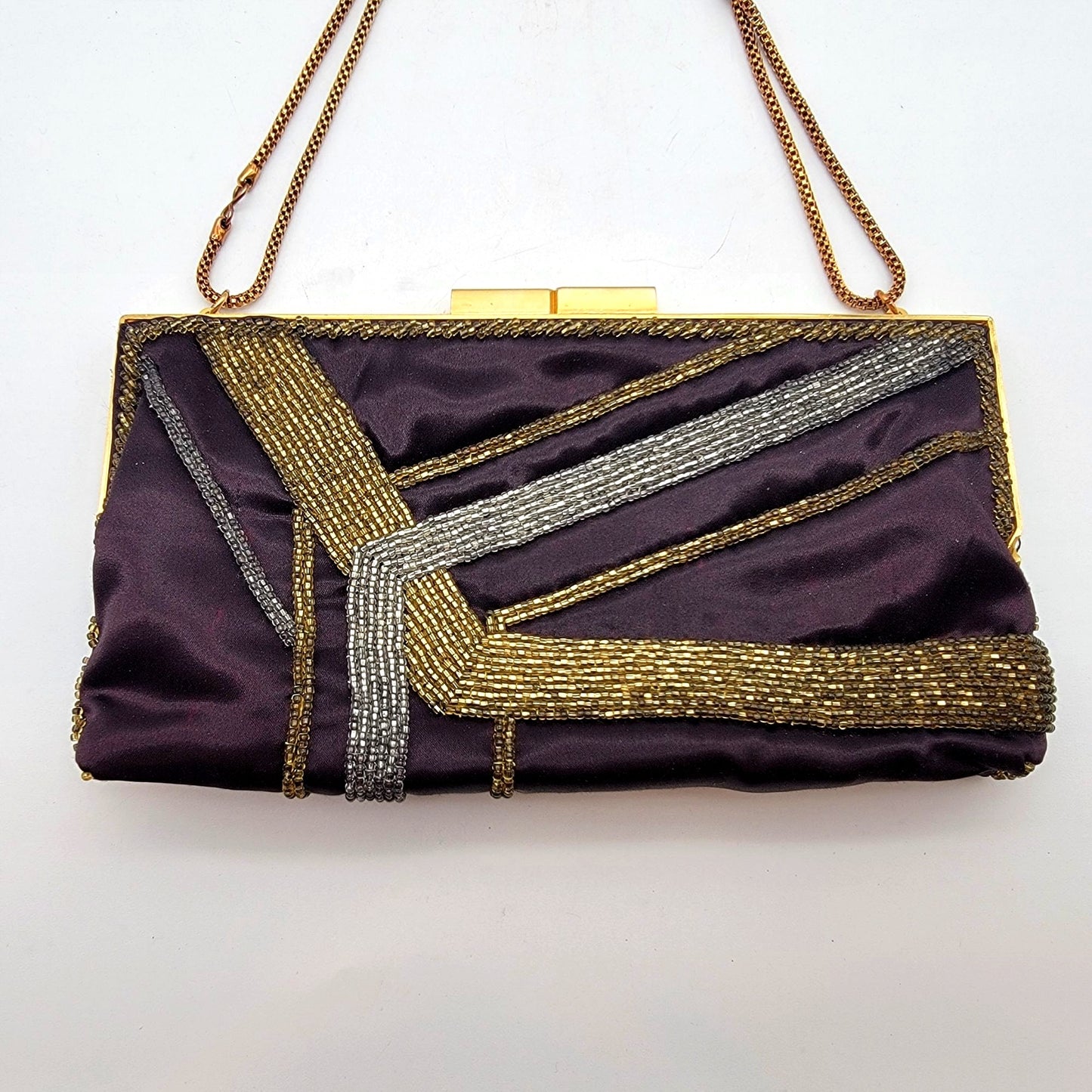 Vintage Walborg Geometric Beaded Evening Clutch Purse