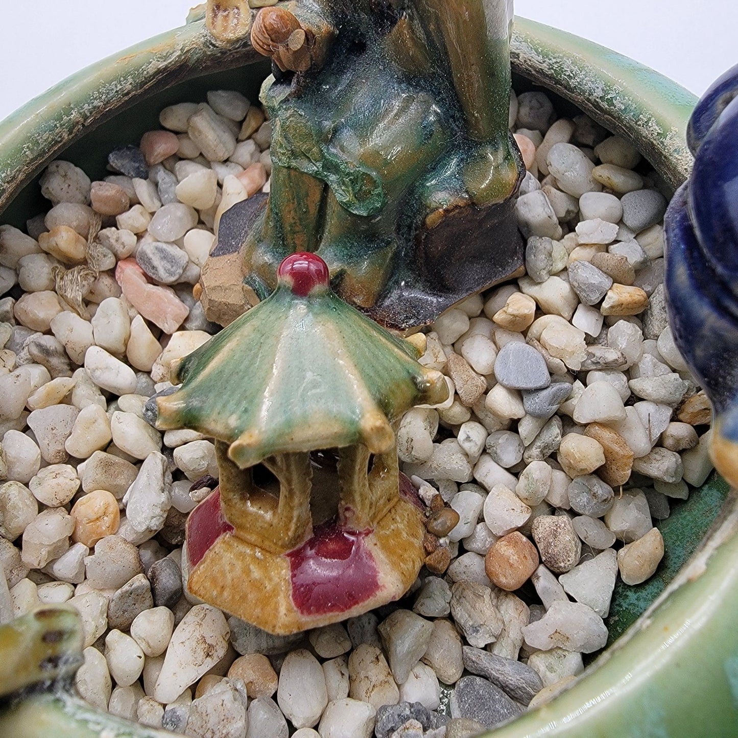 Vintage 1960s Mudmen & Frogs Majolica Pottery Planter Bowl