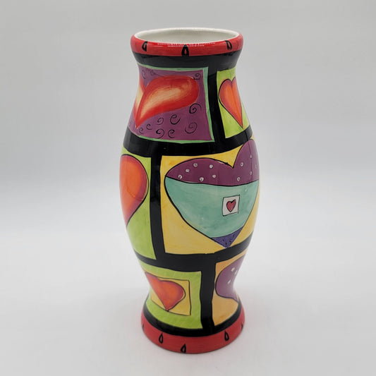 Mary Naylor Designs Whimsical Colorful Heart Vase