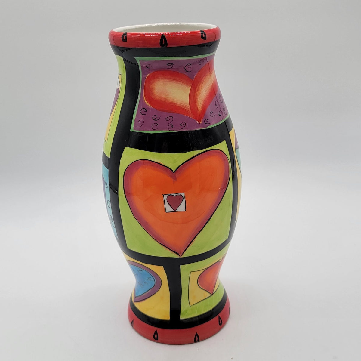 Mary Naylor Designs Whimsical Colorful Heart Vase