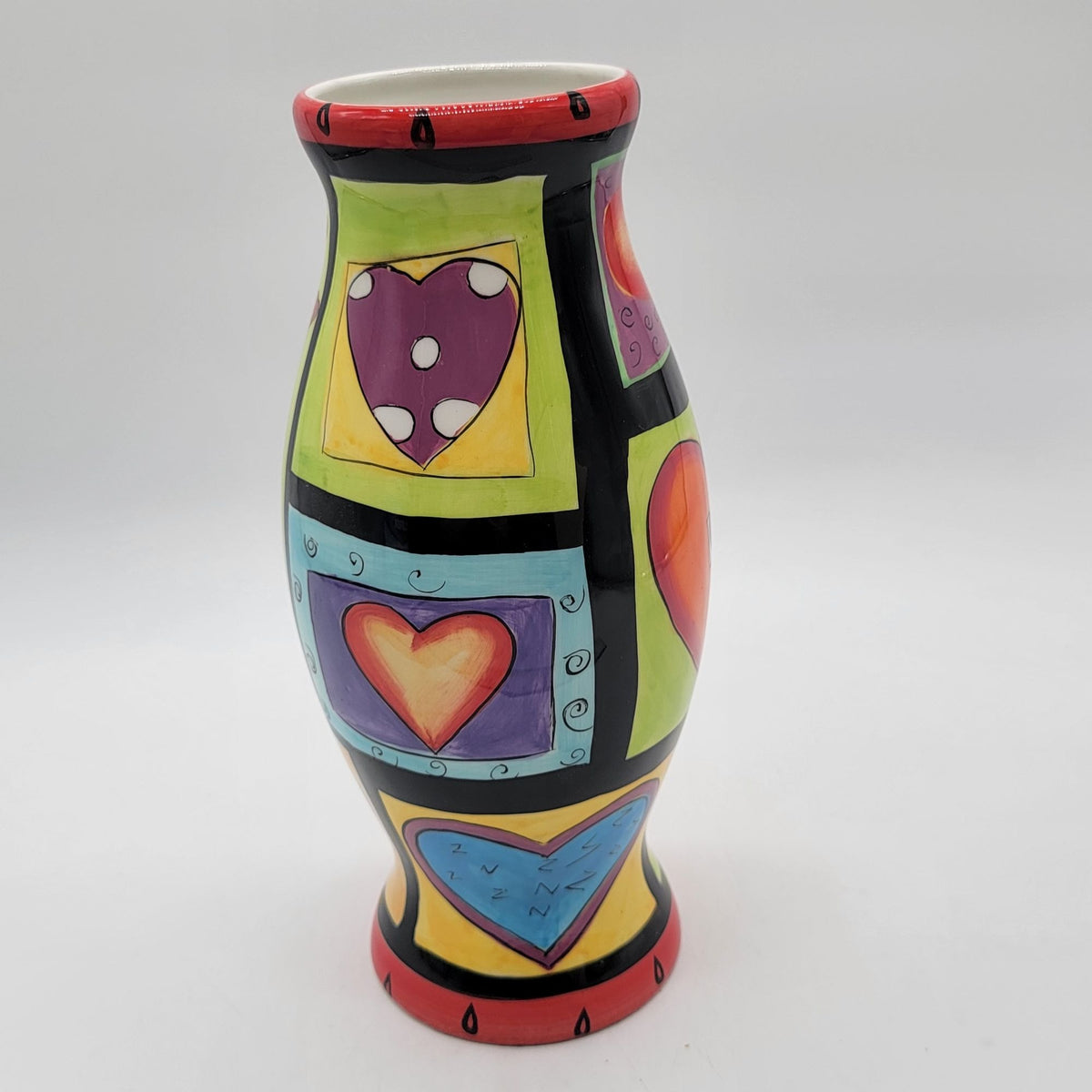 Mary Naylor Designs Whimsical Colorful Heart Vase