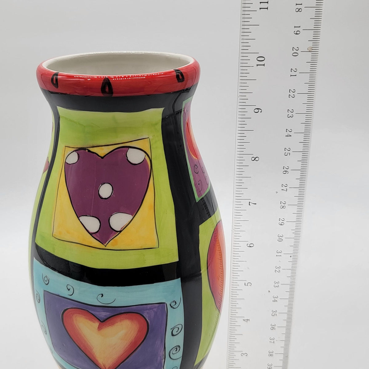 Mary Naylor Designs Whimsical Colorful Heart Vase