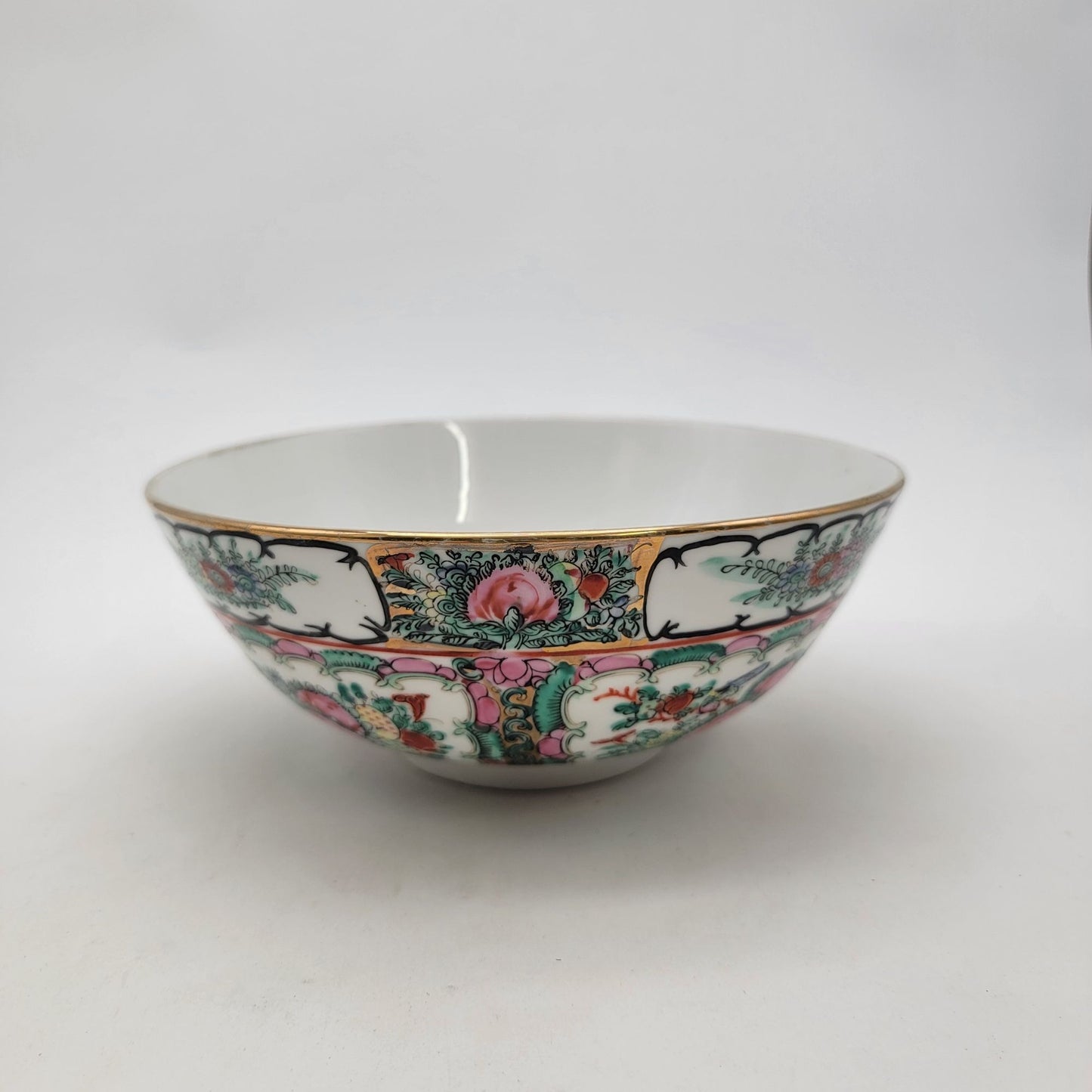 Antique Chinese Famille Rose Medallion Bowl