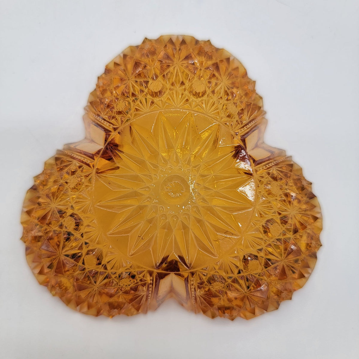 Richard & Hartley Daisy & Button Clover Amber Glass Berry Bowls Set Of 6