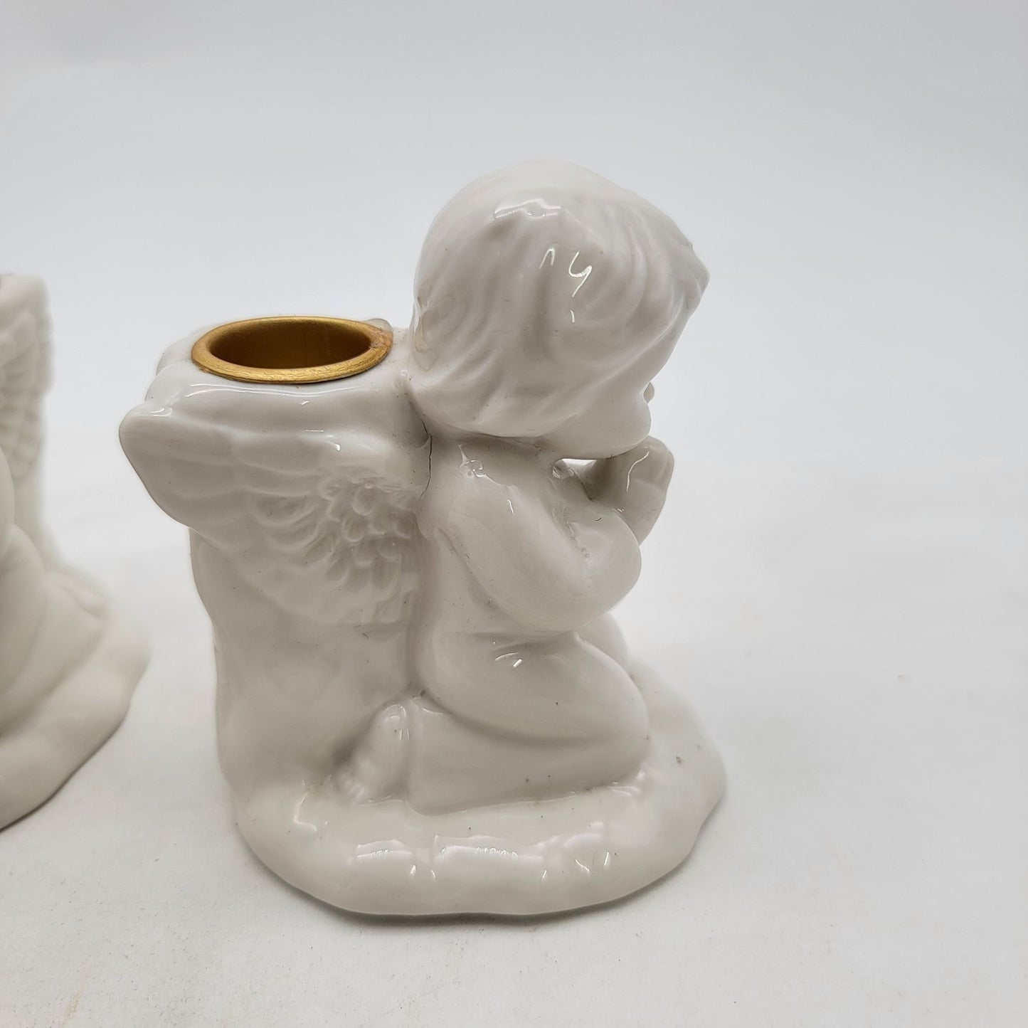 Vintage Praying Angel Candle Holders Set of 2