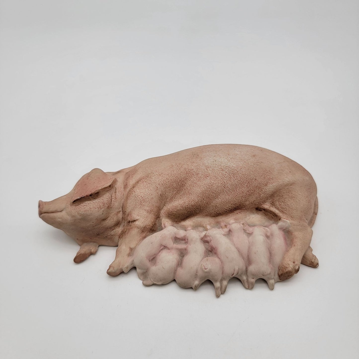 Vintage 1975 Aynsley Porcelain Pig Sow & Litter Figurine