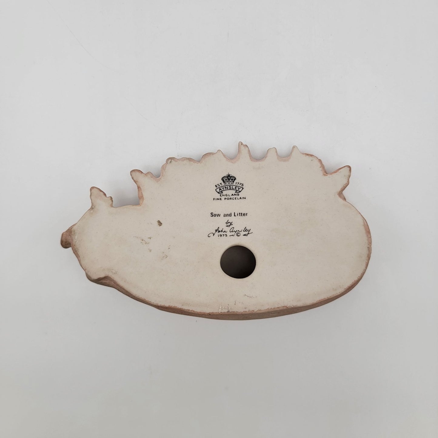 Vintage 1975 Aynsley Porcelain Pig Sow & Litter Figurine