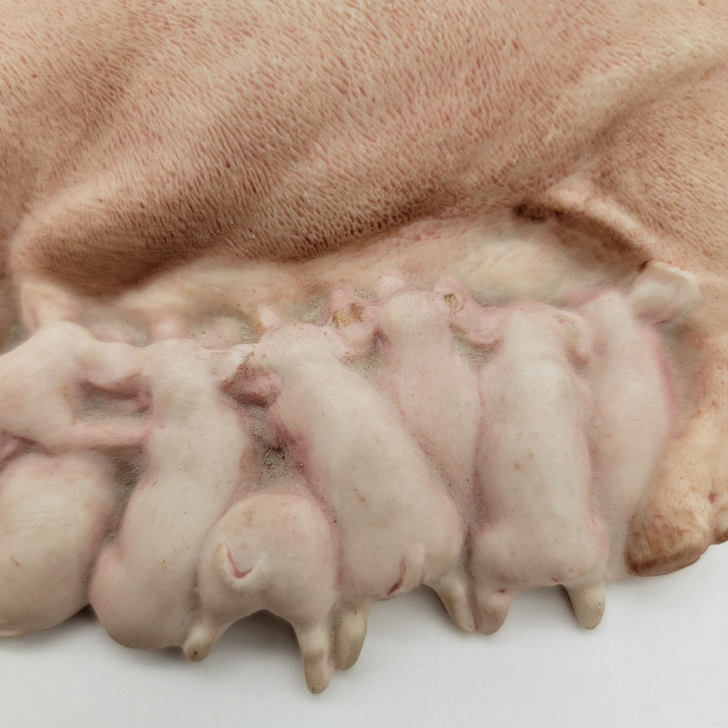 Vintage 1975 Aynsley Porcelain Pig Sow & Litter Figurine