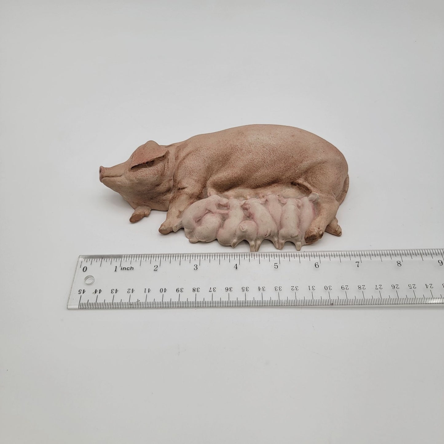 Vintage 1975 Aynsley Porcelain Pig Sow & Litter Figurine