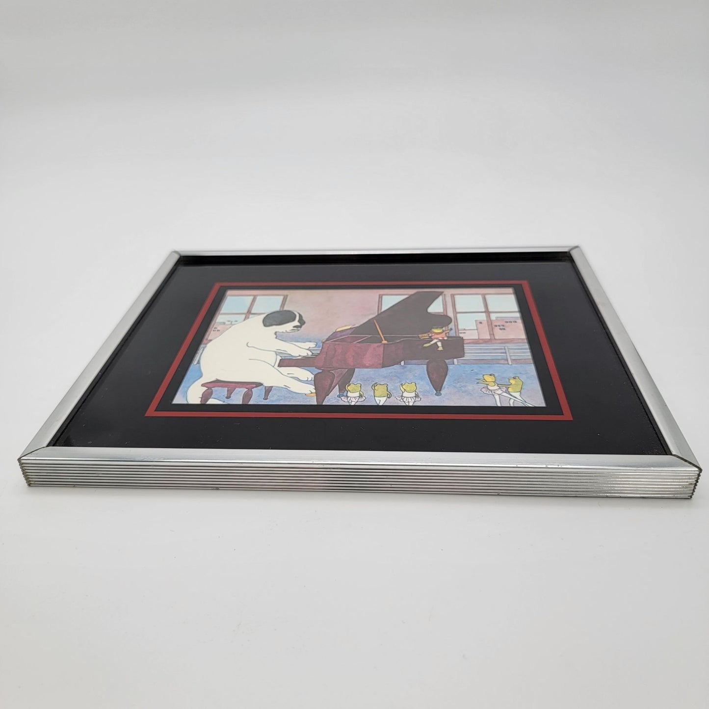 Dog Playing Piano & Frogs Dancing Art Print