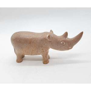Vintage Carved Soapstone Rhino Figurine