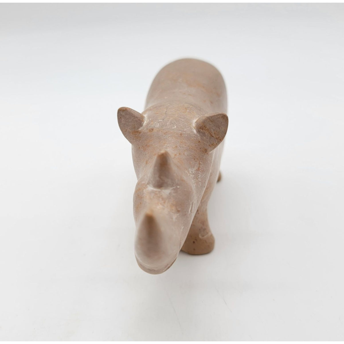Vintage Carved Soapstone Rhino Figurine