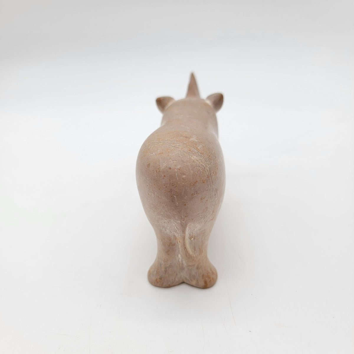 Vintage Carved Soapstone Rhino Figurine