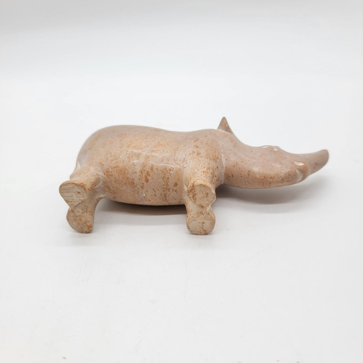Vintage Carved Soapstone Rhino Figurine