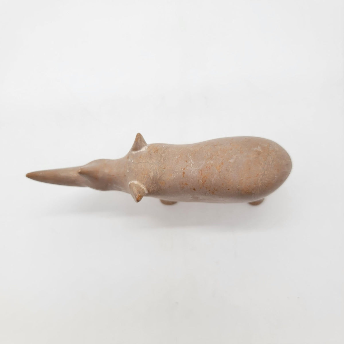 Vintage Carved Soapstone Rhino Figurine