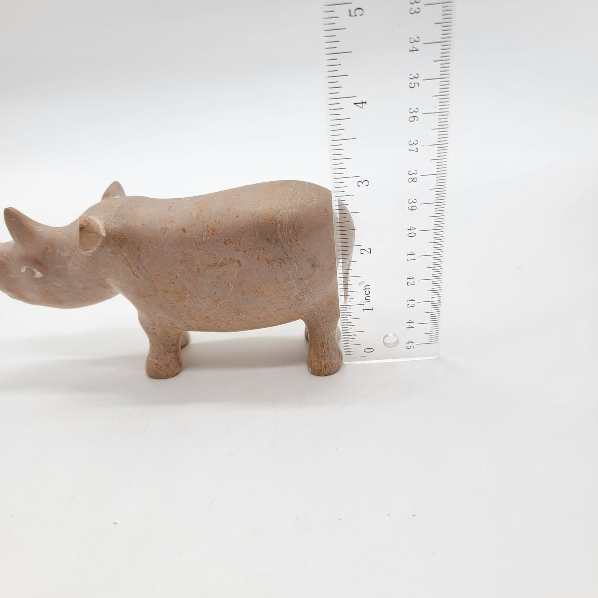 Vintage Carved Soapstone Rhino Figurine