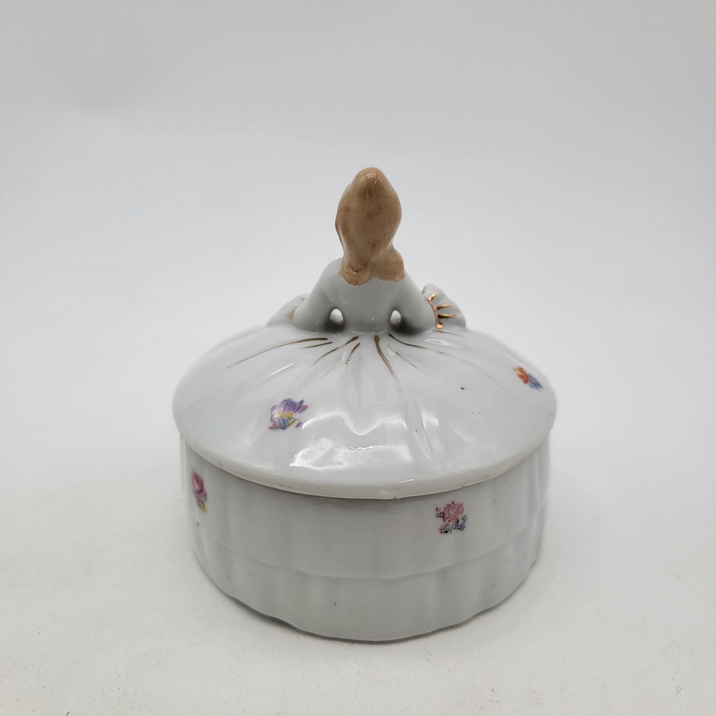 Vintage Japanese Porcelain Victorian Lady Dresser Box