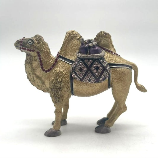 Vintage Pacini Camel Trinket Box With Rhinestones